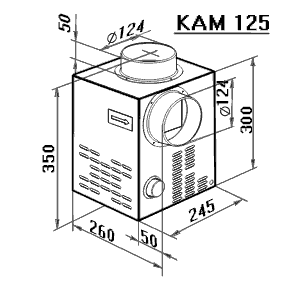 Размеры вентилятора КАМ 125