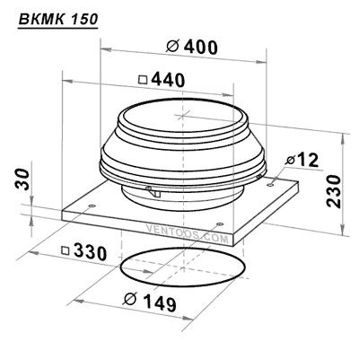 Габариты Vents VKMK 150